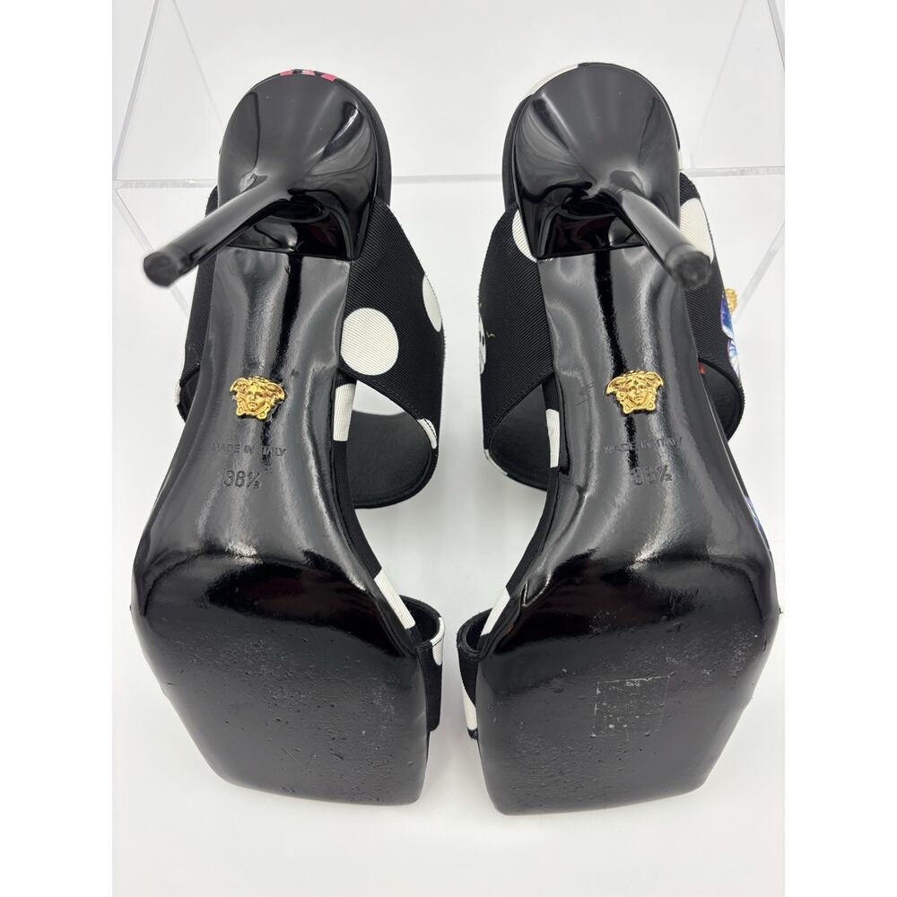 Versace x Dua Lipa Collab Slides Heeled Sandals Size 38.5 / 8.5 Medusa Insignia - Picture 14 of 16